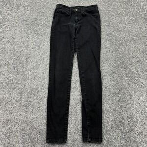 Flying Monkey Jeans Womens 26 Black Mid Rise Skinny Stretch Denim Preppy City
